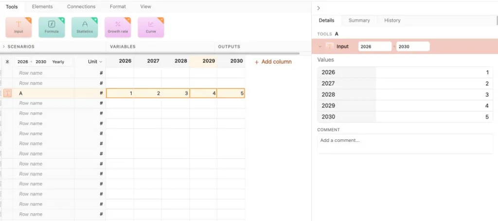 Input tool interface