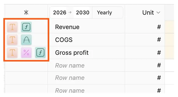 Tool icons in grid